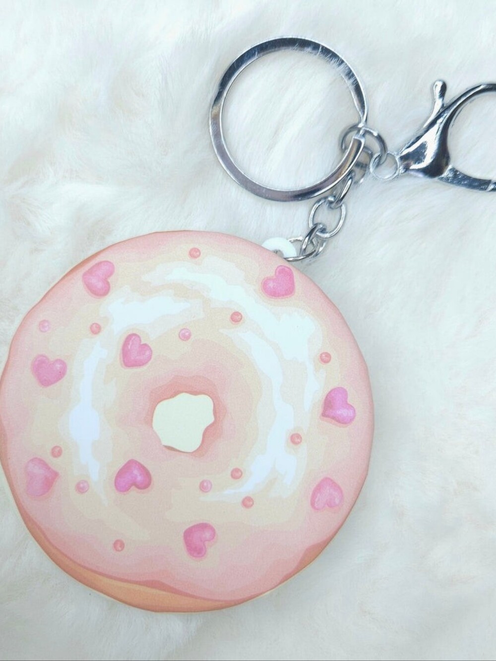 3/$20🌟 Blossom Pink Heart Donut Mirror and Keychain